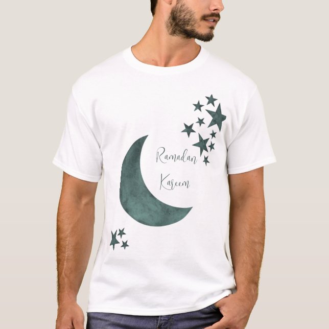 Ramadan Kareem Crescent Islam mubarak-stjärnor T Shirt (Framsida)