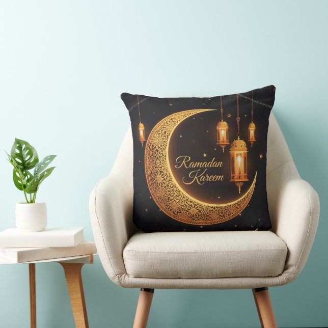 Ramadan Kareem Crescent & Lanterns Pillow Kudde (Stol)