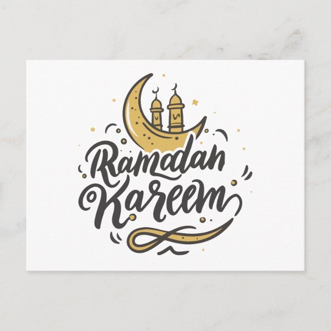 Ramadan Kareem Crescent Måne siktade Fasting Helg Vykort (Framsida)