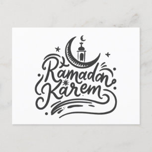 Ramadan Kareem Crescent Måne siktade Fasting Vykort