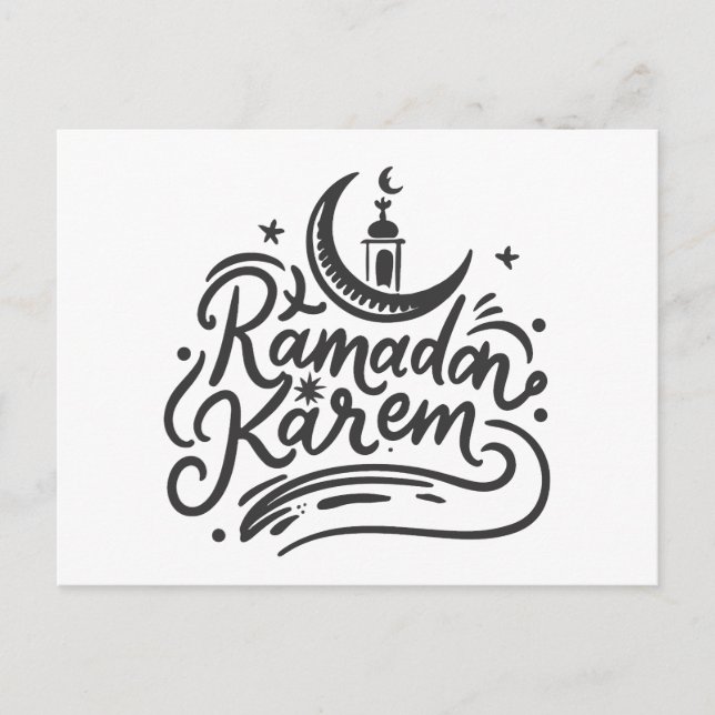 Ramadan Kareem Crescent Måne siktade Fasting Vykort (Framsida)