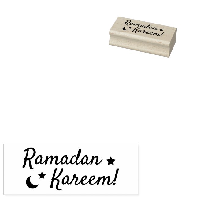 Ramadan Kareem Cute Wooden Rubber Frimärke Stämpel (Stämplad)