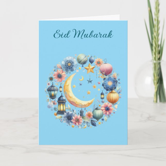 Ramadan Kareem & Eid Mubarak Anpassad hälsning  Kort (Framsida)