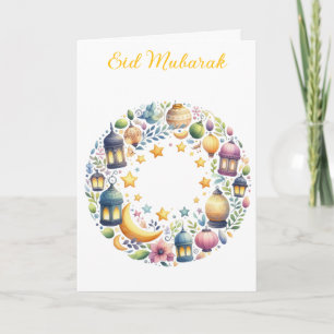 Ramadan Kareem & Eid Mubarak Anpassat välkomnande Kort