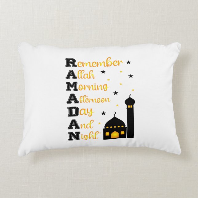 Ramadan Kareem & Eid Mubarak Islamic Accent Pillow Prydnadskudde (Framsidan)