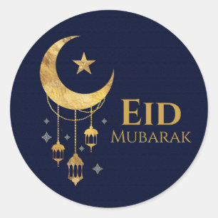 Ramadan Kareem - Eid Mubarak - Lycklig Eid Runt Klistermärke