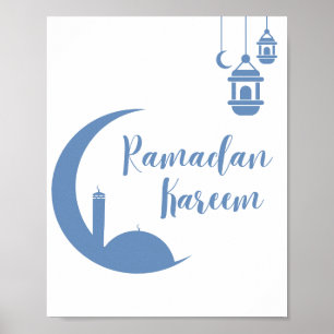 Ramadan Kareem Elegant Halvmåne & Lykta Vägg Pr Poster