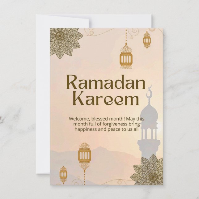 Ramadan Kareem Elegant Islamskt Greeting Card – Go Inbjudningar (Framsida)