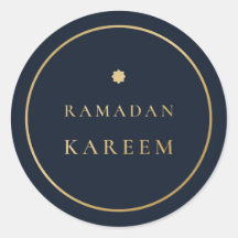 Ramadan Kareem Elegant Navy Gold Klistermärke