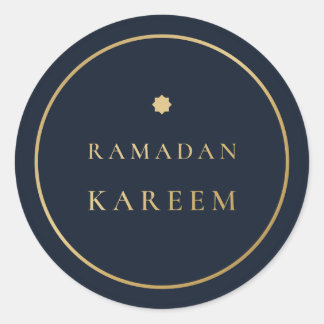 Ramadan Kareem Elegant Navy Gold Klistermärke