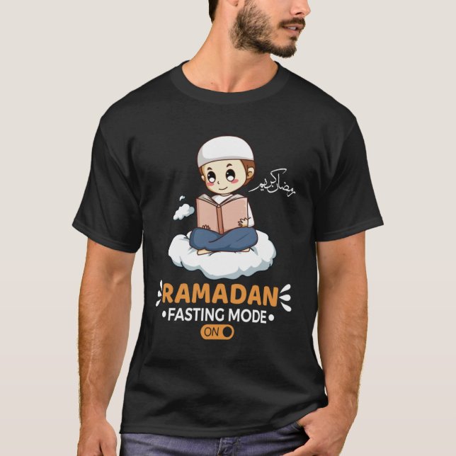 Ramadan Kareem Fasting for Boys Coola Islamic Ide T Shirt (Framsida)