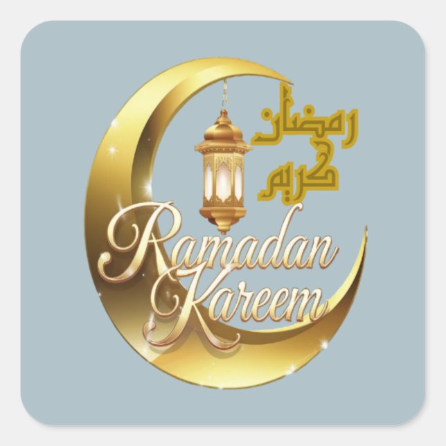 Ramadan Kareem Fyrkantigt Klistermärke (Framsida)