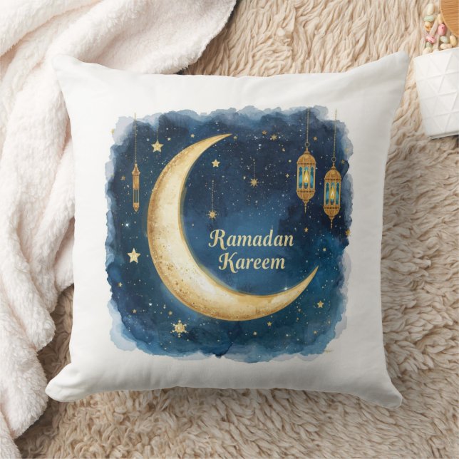 Ramadan Kareem Golden Moon Pillow Kudde (Filt)