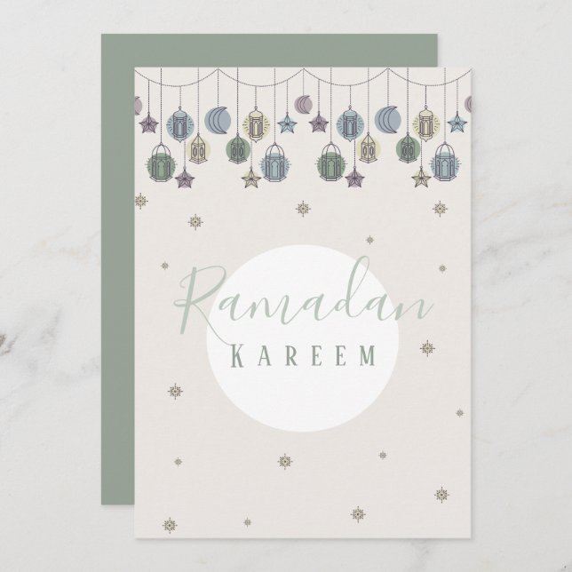Ramadan Kareem Greeting card, presentkort Inbjudningar (Fram/baksida)