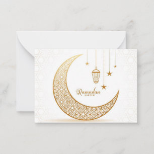 Ramadan Kareem Guld Crescent Anteckningskort