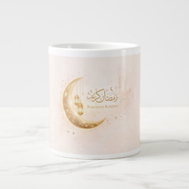 Ramadan Kareem Guld Halvmåne Mugg – Elegant Islami Jumbo Mugg