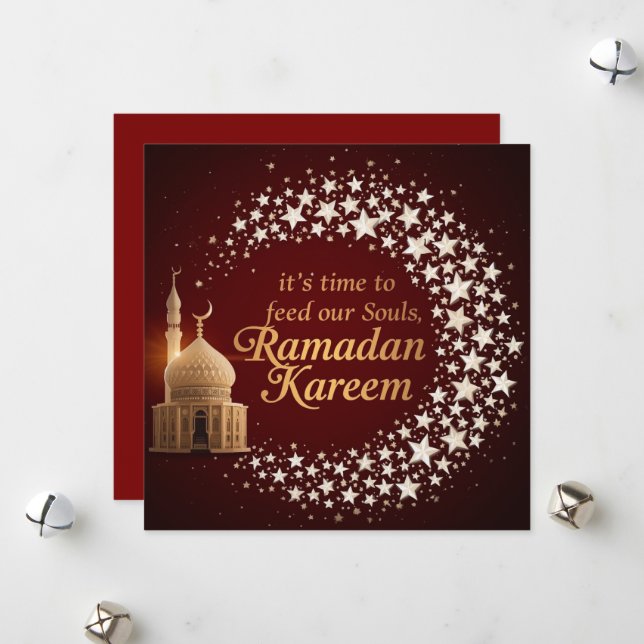 Ramadan Kareem holiday Personalized Elegant  Card Julkort (Fram/Back In Situ)