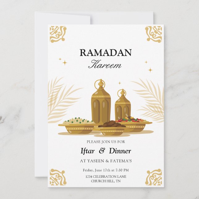 Ramadan Kareem Iftar-inbjudan Inbjudningar (Framsida)