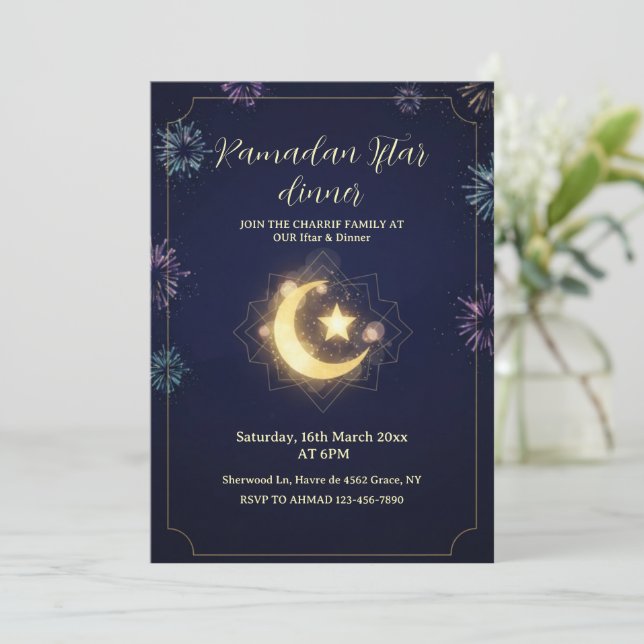 Ramadan Kareem Iftar middagsfest Inbjudan (Stående Fram)