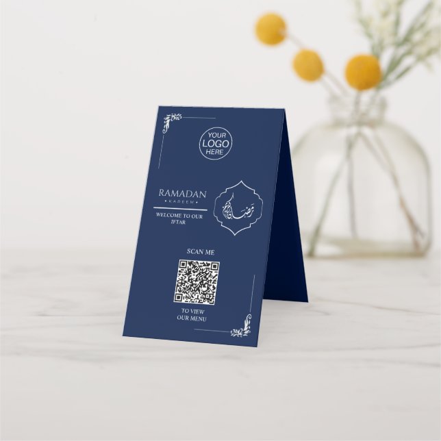 Ramadan Kareem Iftar QR-kod Bordsskylt Lojalitetskort (Framsida)