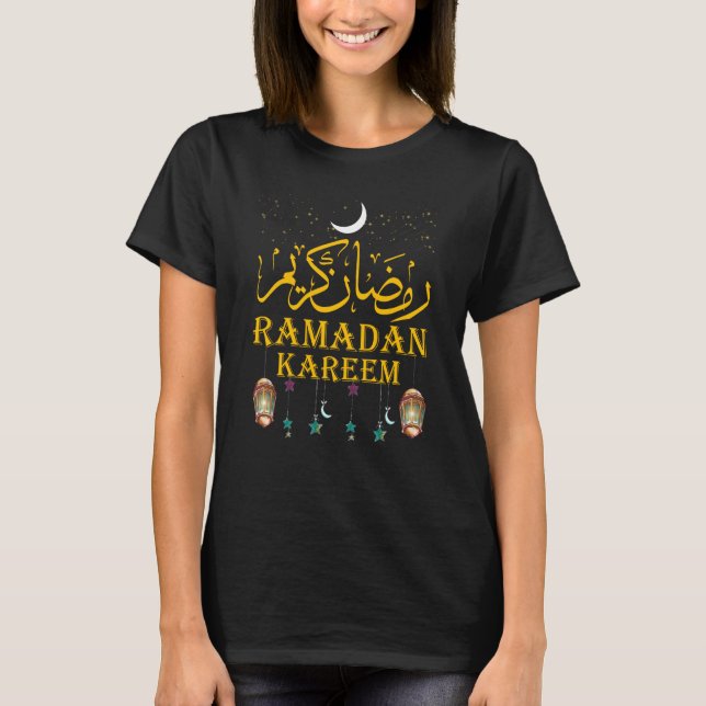Ramadan Kareem Islamic Fasting Outfit for Men Wome T Shirt (Framsida)