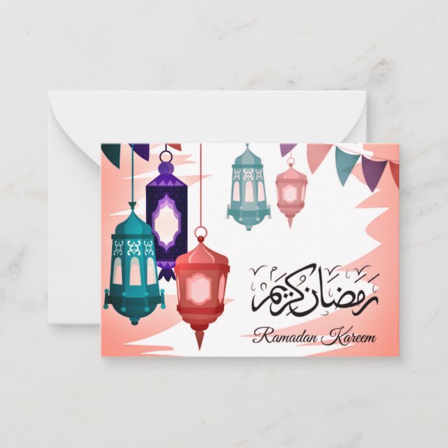 Ramadan Kareem Islamic lantern Anteckningskort (Framsida)