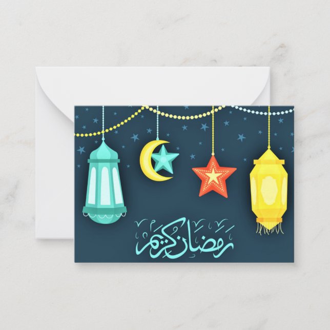 Ramadan Kareem Islamic lantern Anteckningskort (Framsida)