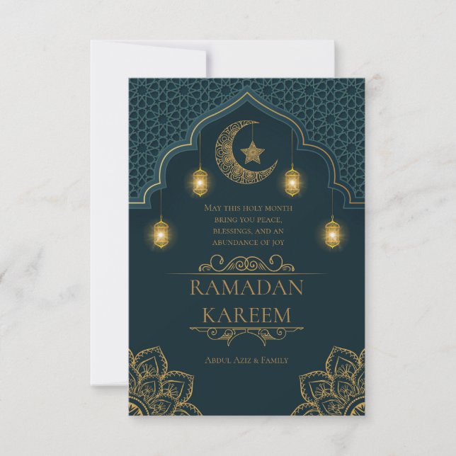 Ramadan Kareem islamisk helig månad hälsning Kort (Framsida)