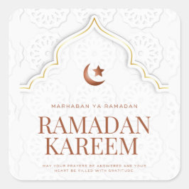 Ramadan Kareem Islamskt valvkonst Fyrkantigt Klistermärke