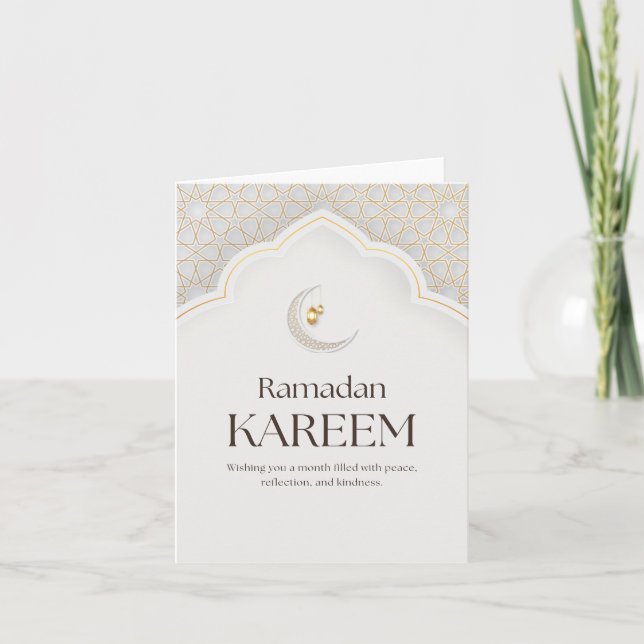 Ramadan Kareem Lantern & Crescent Art Helgkort (Framsida)
