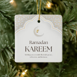 Ramadan Kareem Lantern & Crescent Art Julgransprydnad Keramik