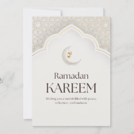 Ramadan Kareem Lantern & Crescent Art Julkort