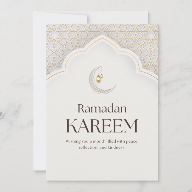 Ramadan Kareem Lantern & Crescent Art Julkort (Framsida)