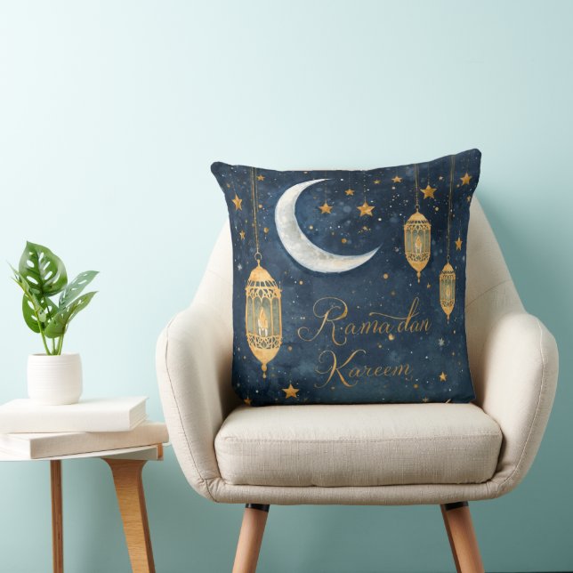 Ramadan Kareem Lantern & Moon Pillow Kudde (Stol)