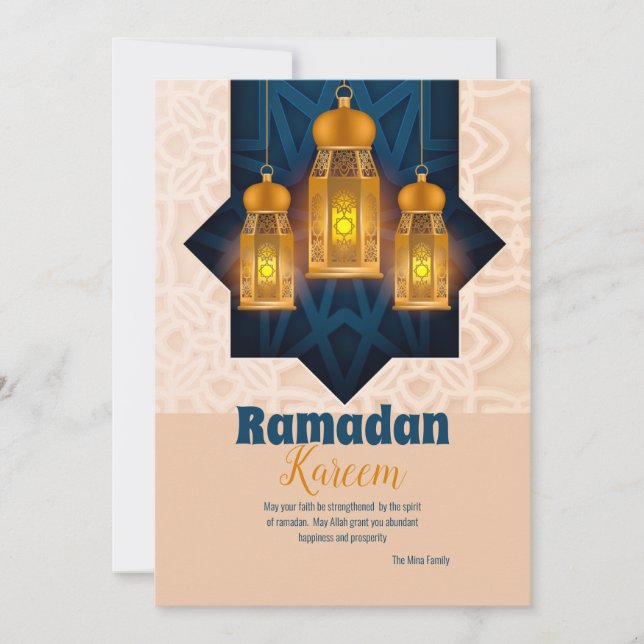 Ramadan Kareem Lanternets Greeting Card Julkort (Framsida)
