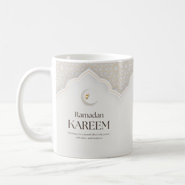 Ramadan Kareem Lykta & Halvmåne Konst Kaffemugg (Vänster)