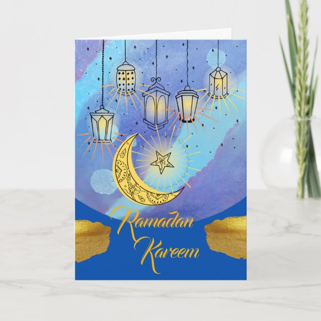 Ramadan Kareem-lyktor på natten Kort (Framsida)