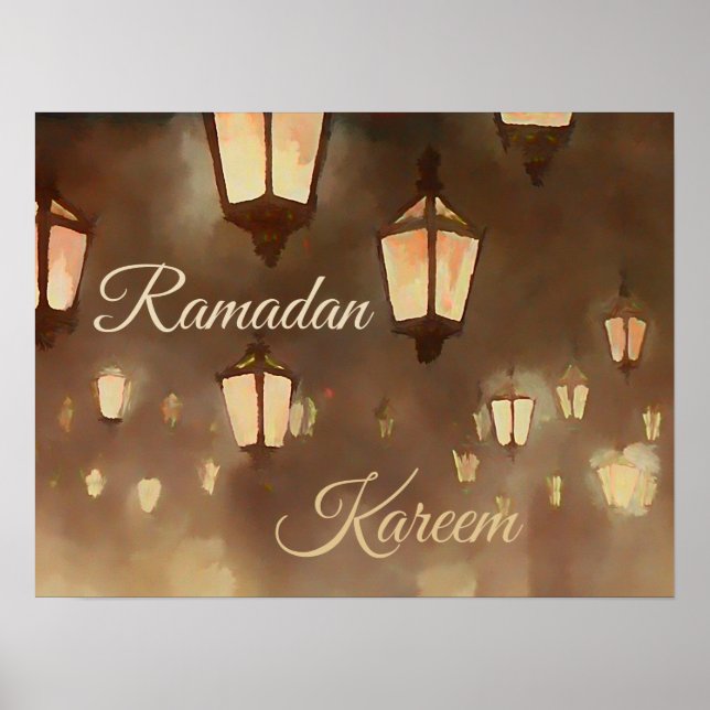 Ramadan Kareem - målning med lamparder Poster (Framsidan)