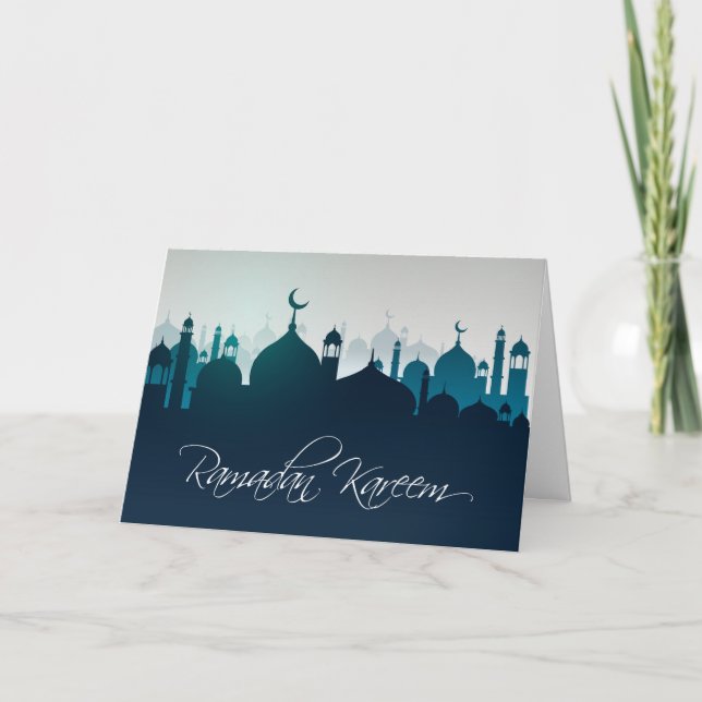 Ramadan Kareem Mosques silhouettes Greeting Cards Kort (Framsida)