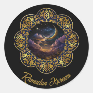 RAMADAN KAREEM MUBARAK 2024 EID MUBARAK RUNT KLISTERMÄRKE