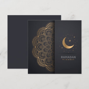 Ramadan Kareem Mubarak Golden Mandala Cresent Star Julkort