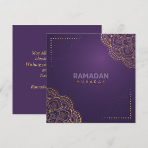 Ramadan Kareem Mubarak Golden Mandala Lila Julkort
