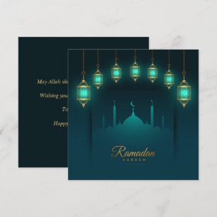 Ramadan Kareem Mubarak Guld Islamic Lantern Mosque Julkort