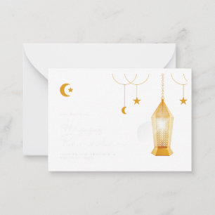 Ramadan Kareem Mubarak Helgdag Card front & back Anteckningskort