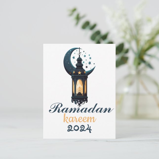 Ramadan Kareem Mubarak Lantern ramadan 2024 Helg Vykort (Stående Fram)
