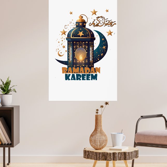 Ramadan Kareem Mubarak Lantern ramadan 2024 Poster (Vardagsrum 3)