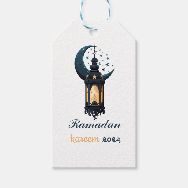 Ramadan Kareem Mubarak Lantern ramadan 2024 Presentetikett (Framsidan)