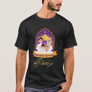 Ramadan Kareem Muslim Family Prayer Art Graphic T Shirt