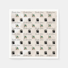 Ramadan Kareem Napkins – Kaaba & Masjid al Nabawi Pappersservett