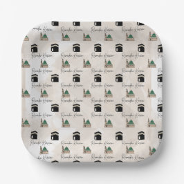 Ramadan Kareem Paper Plates Kaaba Masjid al Nabawi